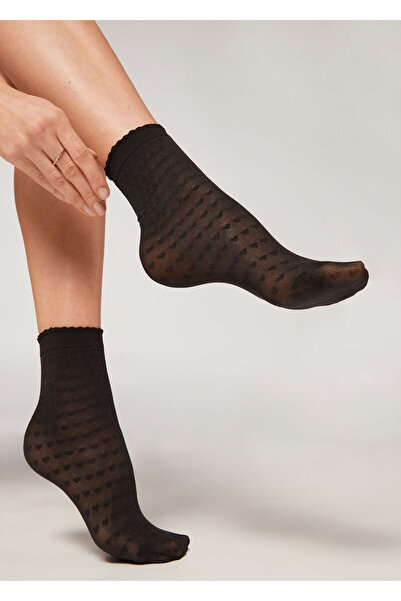 Calzedonia Heart Motif Fishnet Short Socks