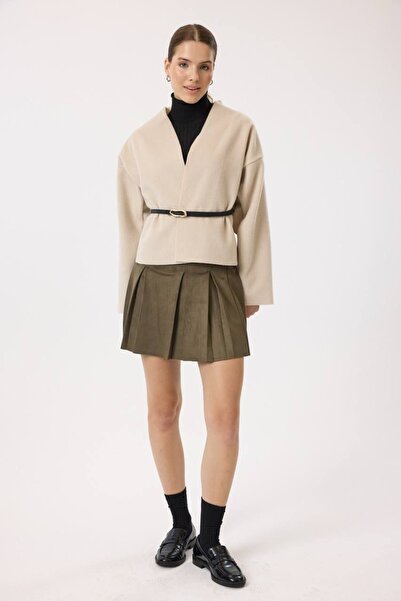 Markasız ucuz Kadın Oversize Kuşaklı Ceket – Şık ve Minimalist Tasarım