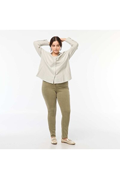 KIABI High-rise skinny trousers GREEN