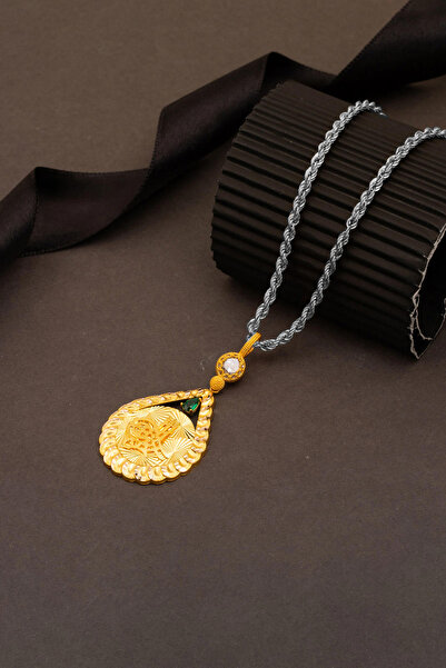 Bilezikci Klasik Tuğralı 14 Ayar Altın Kolye Ucu