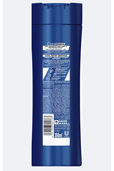 Clear Men Anti-Dandruff Shampoo, Cool Sport menthol gives cooling sensation 350ml
