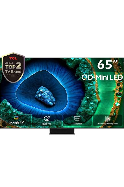 TCL تلفزيون جوجل برو QD Mini-LED Premium مقاس 65 بوصة موديل 65C855 (2024)