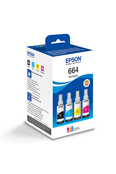 EPSON 664 EcoTank عبوة متعددة الألوان 4 ألوان 280 مل - C13T66464A
