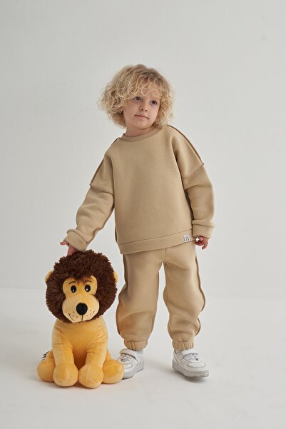 EBU Prive Unisex dečiji set od Postavljeno flisom dela bež boje