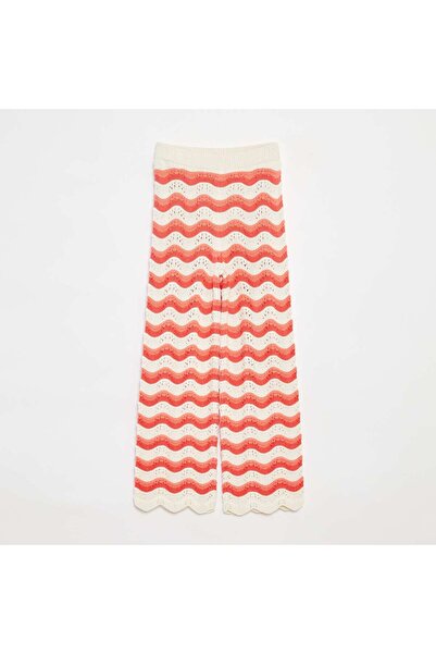 KIABI Patterned crochet trousers RED