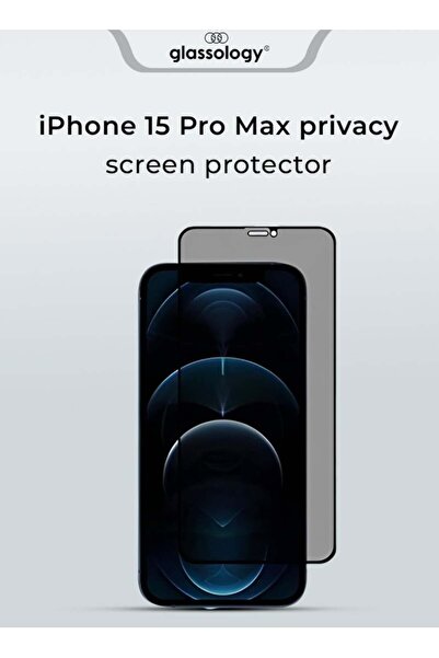 Glassology زجاج مقسّى للخصوصية لهاتف iPhone 15 Pro Max – واقي شاشة مضاد للتجسس
