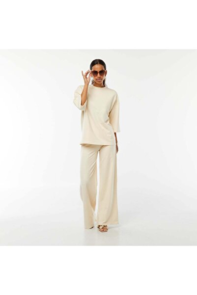 KIABI Baby French terry wide-leg trousers BEIGE