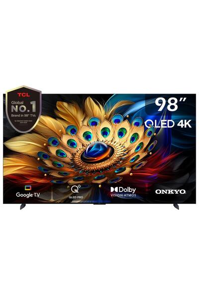 TCL تلفزيون جوجل الذكي 98 بوصة 4K كيو ال اي دي 98C655