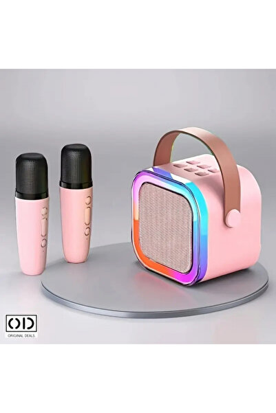 ORIGINAL DEALS Portable Karaoke Speaker with 2 Included Microphones, RGB Light Show, USB-C Charging, 3-4 Hours Play