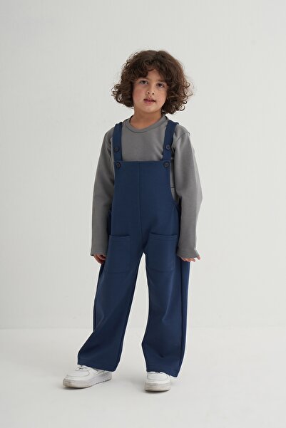 EBU Prive Unisex Children's Interlock Salopet Navy Blue