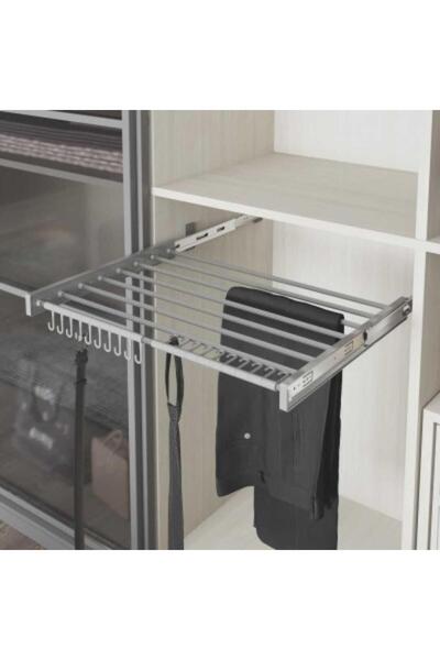 STARAX 40cm Plastik Kapaklı Teleskopik Raylı Pantolonluk Gri Renk (S-6301-G)