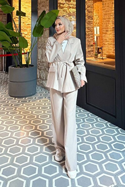 Melike Tatar Polyviscon Lined Jacket Suit 32-3300