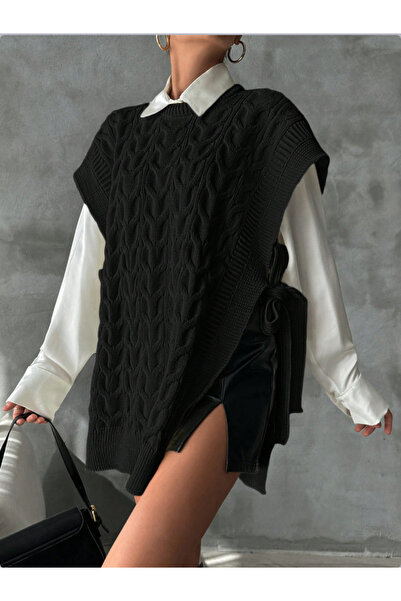 S.ÇLK Stylish Solid Color Stand Collar Vest for Women - Adjustable Lace-Up Sp...