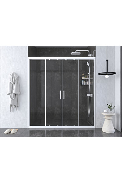 PointPro Point Duşakabin 189 Cm 2 Sabit 2 Sürgü İki Duvar Arası Beyaz Profil...