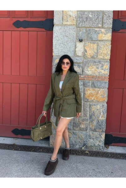 Friday Mood Women's Lacing Detailed Suede Jacket