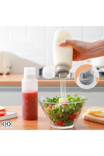 ORIGINAL DEALS Recipient gradat pentru sosuri și vinegrete cu dozare precisă pentru ulei, oțet, dressing