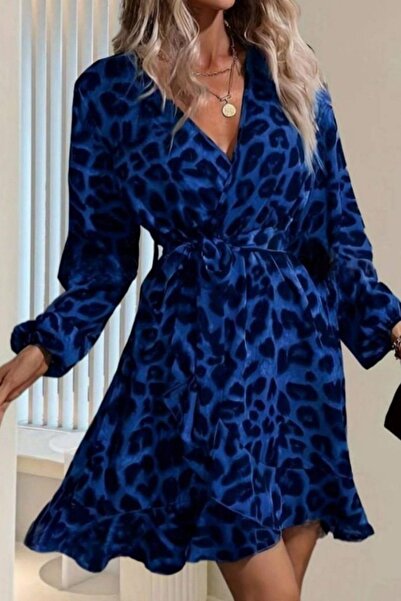 Mossta Double-Breasted Collar Tied Mini Modal Dress Saks