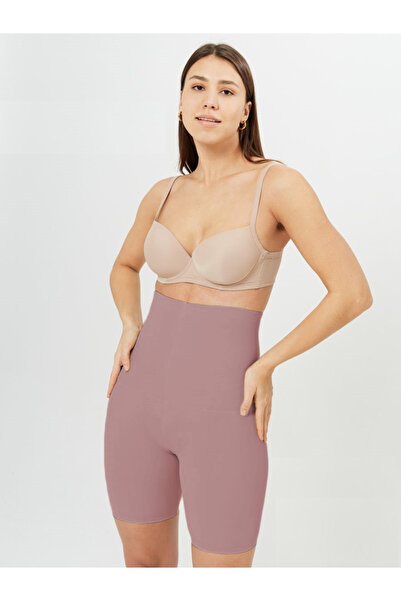 MİSTİRİK Porfy Model Laser Cut 5 Zone Fitted Extra Tight Corset Dusty Rose Color096