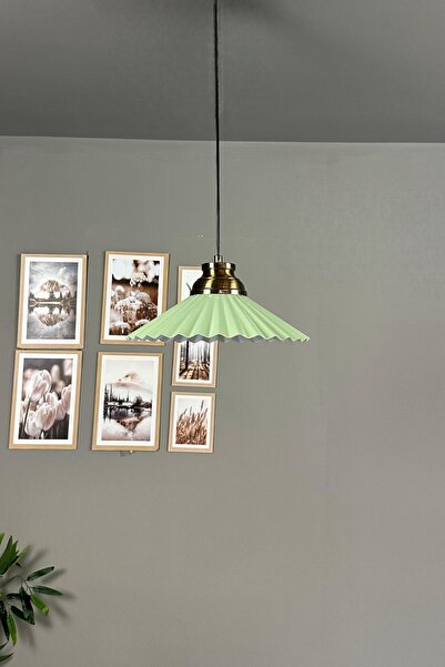 Bamyum Avilla Mint Tekli Metal Avize Kum Saati Başlık Cafe Mutfak Modern Sarkıt Aydınlatma