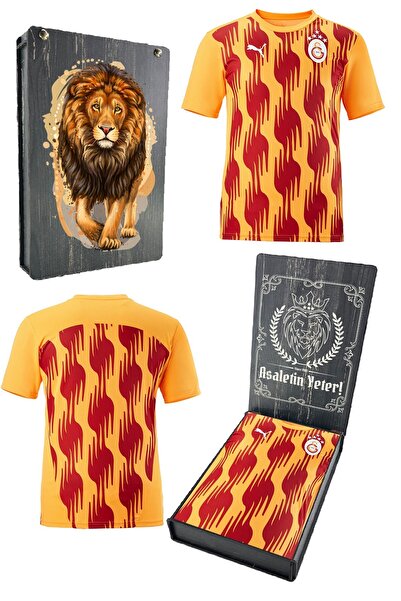Galatasaray Γνήσιο μπλουζάκι με άδεια χρήσης με λαιμόκοψη σε σχήμα Ο, Προπόνηση Ομάδας Α, 5 Αστέρων, Gs Aslan B