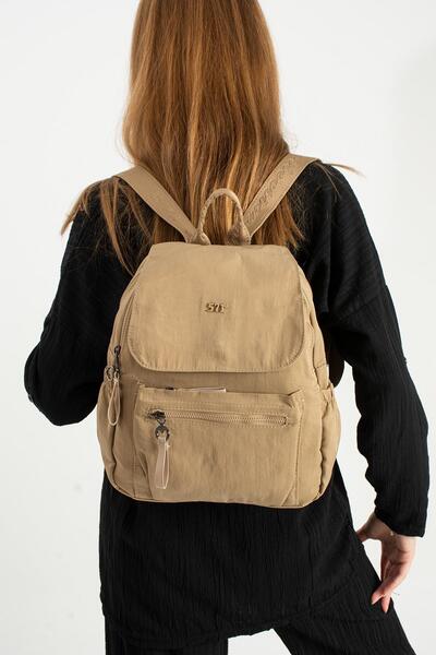 Çanta Trend Soft Textured Ultra-Lightweight, Flexible and Waterproof Polyamide Fabric Backpack Mink Model: 571-13-14B