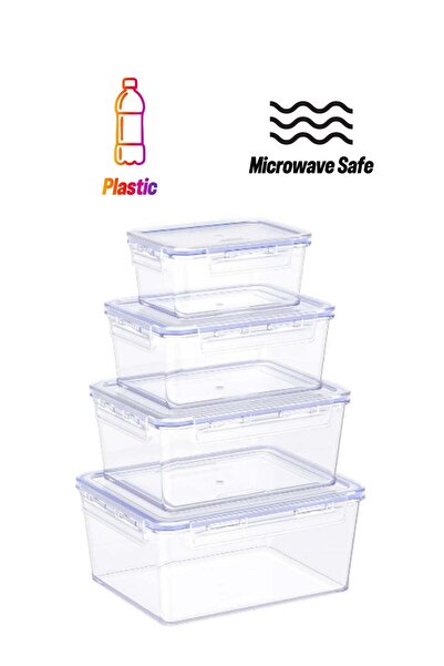 Cosmoplast Food Storage Container Set – 4-Piece with Lids (300ml, 600ml, 900ml, 1200ml)