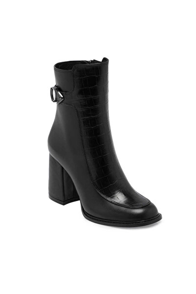 Tergan Siyah Hakiki Deri Kadın Klasik Bot - K24K1BT67709-N97