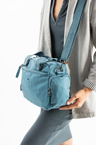 571 Collections Çanta Geantă de umăr și de braț din material poliamidic ultra-ușor, rezistent la apă, cu textura moale, albastru Model: (571-13-14G)