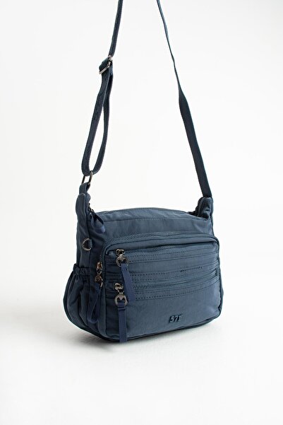 571 Collections Çanta Soft Textured Ultra-Lightweight, Flexible and Waterproof Polyamide Fabric Shoulder Bag Navy Blue Model: (571-13