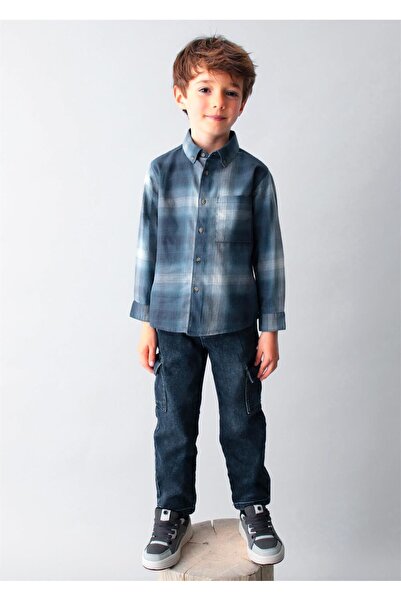 MAYORAL Cămașă în carouri pentru băiat, albastru închis 4127