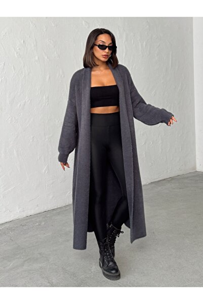 BEJNA Жіночий антрацитовий м'який трикотажний кардиган