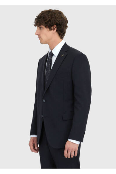 Ramsey Black Plain Regular Fit 100% Wool Suit