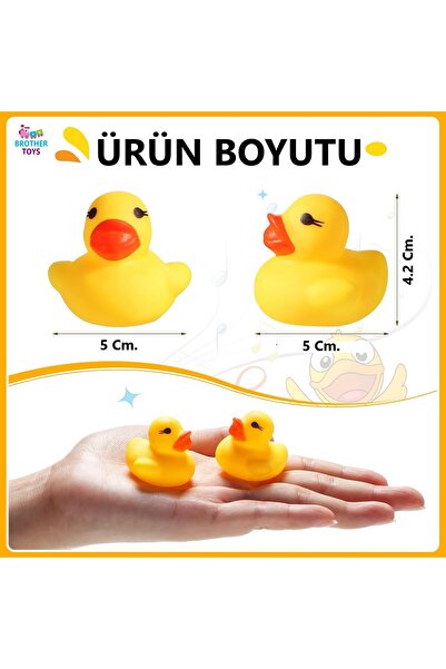 Brother Toys 3 Adet Ses Çıkaran Vinil Ördek Banyo Oyuncağı Sevimli Ördekler 5 Cm.