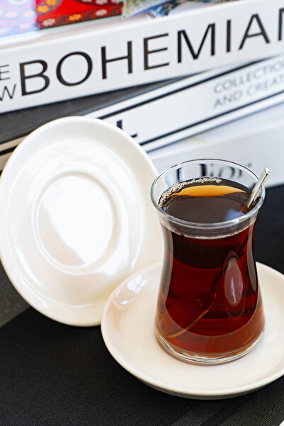 Heda Porselen Rüya Yalın 6 Adet 12 Cm Porselen Çay Tabağı Kırık Beyaz