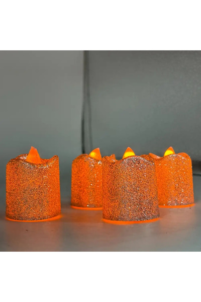 doneel J and Y شمعة LED متلألئة بدون لهب تعمل بالبطارية مع مجموعة من 4 قطع - أبيض