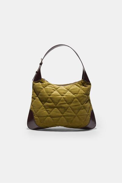 Stradivarius Kontrast fitilli kadife omuz çantası