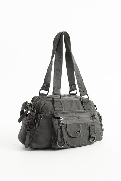 571 Collections Çanta Τσάντα ώμου και ώμου από ύφασμα πολυαμιδίου με απαλή υφή, εξαιρετικά ελαφριά, αδιάβροχη, γκρι Μοντέλο: (571-13-14K)