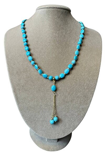 Uretti - أوزليم 9422 0709 قلادة مصنوعة يدويًا من الحجر الطبيعي الفيروزي