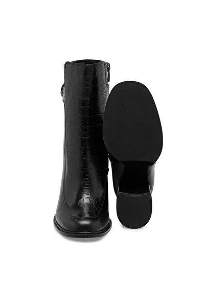 Tergan Siyah Hakiki Deri Kadın Klasik Bot - K24K1BT67709-N97