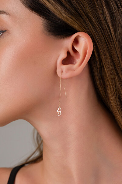 Zeynepli gold & jewelry 14 AYAR ALTIN İKİ KALPLİ SALLANTILI KÜPE
