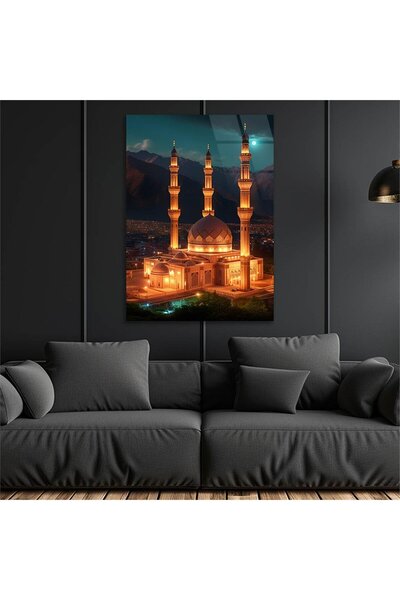 seninürünün Πίνακας σε γυαλί με κάθετη θρησκευτική θέματα, πραγματική εκτύπωσ...