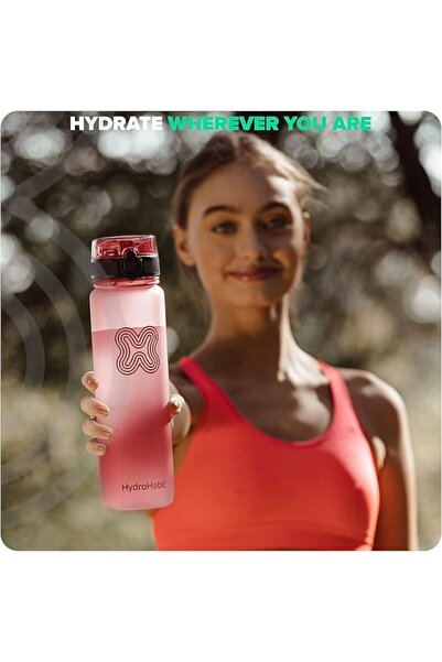 HYDRO HABIT Water bottle with shaker and infuser, Tritan, 1L, Red
