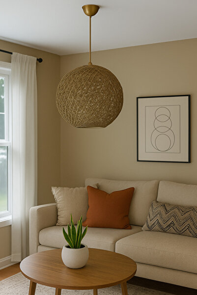 Efect Home Design Bohem,Ahşap,Jüt,Hasır,Modern,Doğal Sarkıt Avize