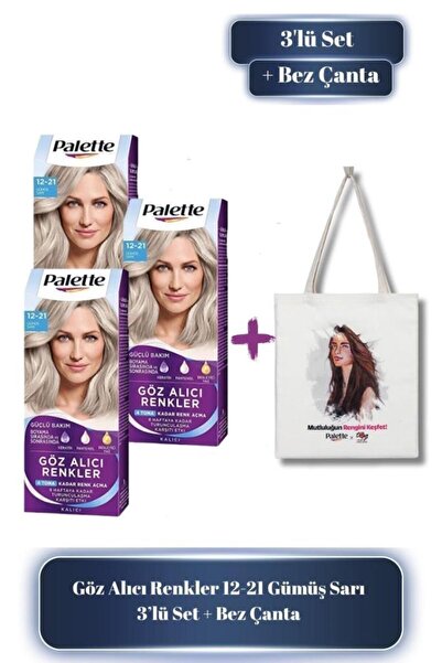 Palette Göz Alıcı Renkler 12-21 Gümüş Sarı x3 - Çanta