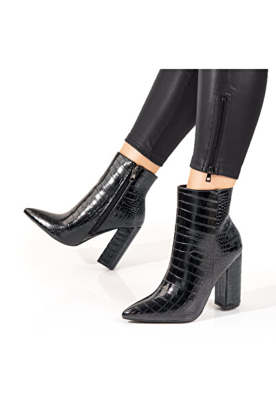 Modlet.ro Women's black ankle boots with zipper MOD10520