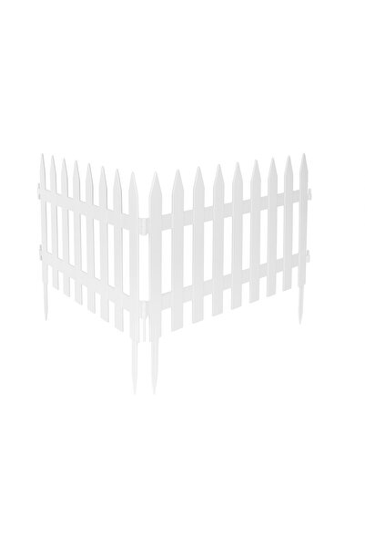 LEIHMANN Gard pentru peluza, ALB, 7 bucati, 3,2 m