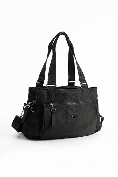 571 Collections Çanta Soft Textured Ultra-Lightweight, Flexible and Waterproof Polyamide Fabric Shoulder and Arm Bag Black Model: (57