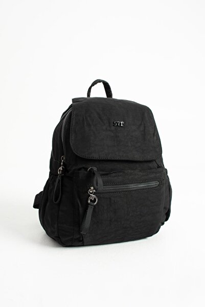 571 Collections Çanta Soft Textured Ultra-Lightweight, Waterproof Polyamide Fabric Backpack Black Model: (571-13-14B)