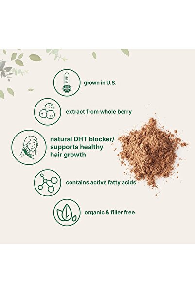 Micro ingredients Sustainably US Grown, Organic Saw Palmetto Powder, 4 Ounce, with Active Fatty Acid, Pure Saw Palmett