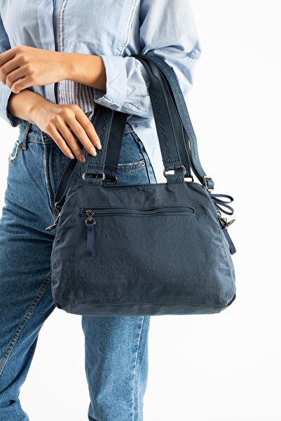 571 Collections Çanta Soft Textured Ultra-Lightweight, Waterproof Polyamide Fabric Shoulder/Arm Bag Navy Blue Model:(571-13-14F)